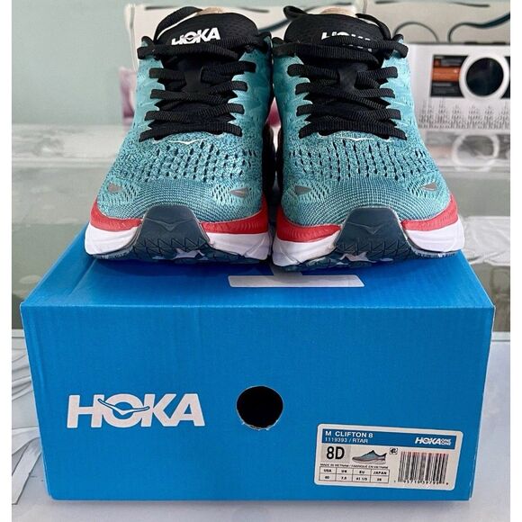 Hoka One One Clifton 8 Men’s 7 D Blue White Running Sneakers Athletic Shoes - Picture 7 of 7
